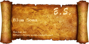 Blum Soma névjegykártya